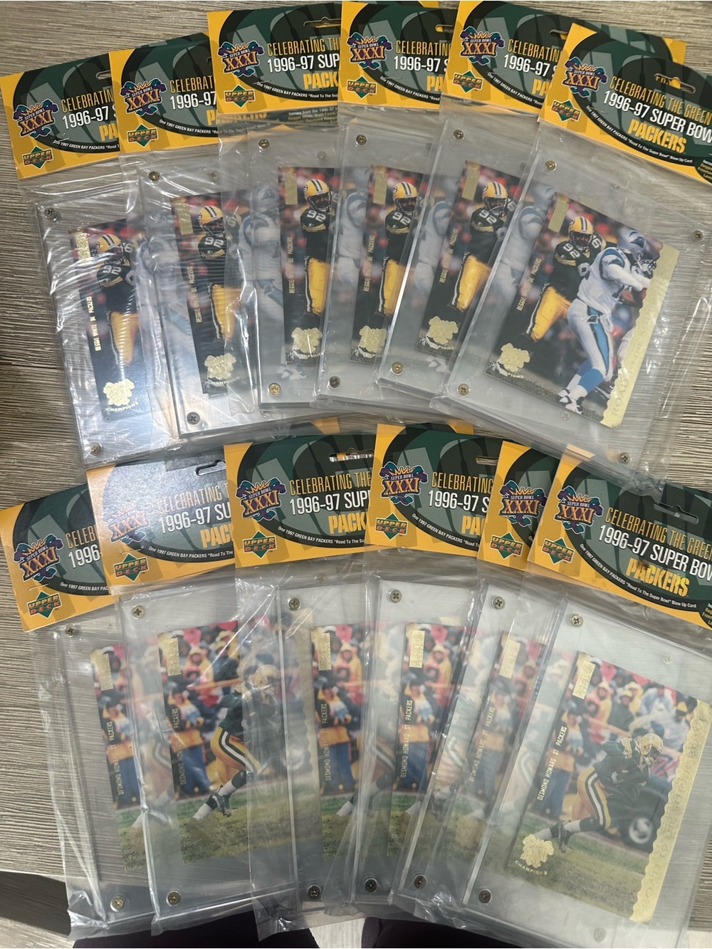 1997 Green Bay Packers Super Bowl Blow Up Cards (12) Set